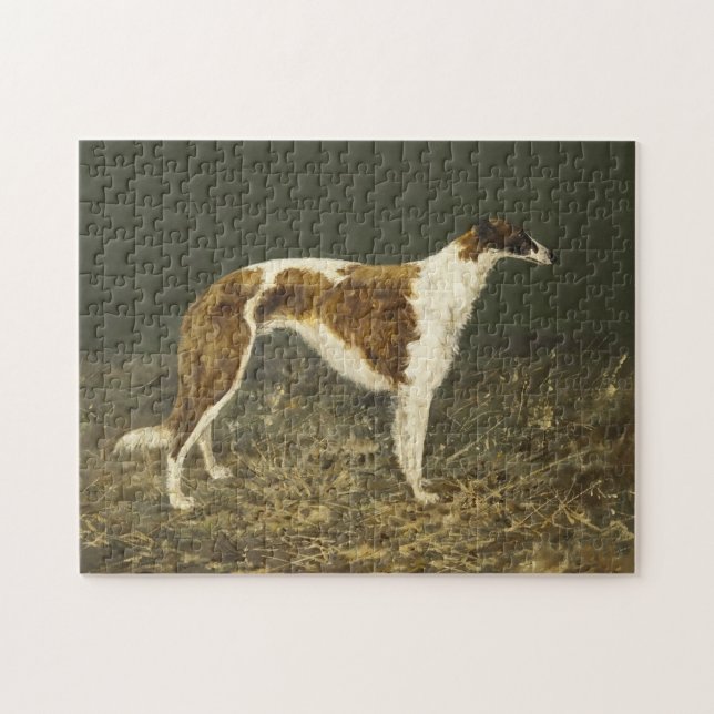 Vintage Borzoi Painting Jigsaw Puzzle (Horizontal)