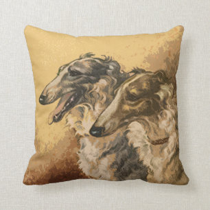 Vintage Borzoi Pair Pillows
