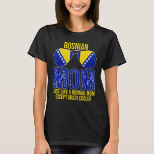 Vintage Bosnian Mum Bosnia Flag Sunglasses Mother' T-Shirt