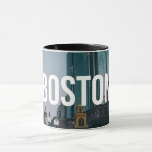 Vintage Boston Cityscape Print - Historic Architec Mug