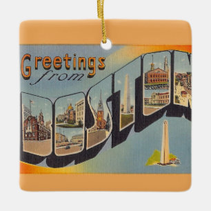 Vintage Boston MA Ceramic Ornament