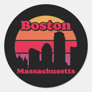 Vintage Boston Massachusetts Classic Round Sticker