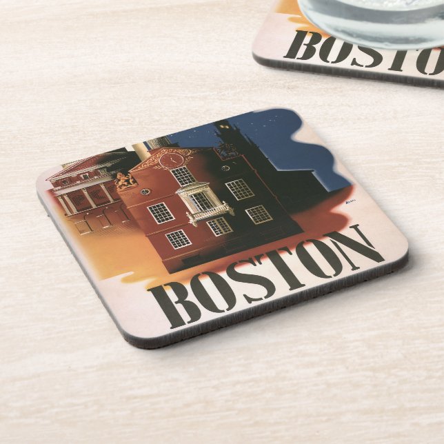 Vintage Boston, Massachusetts Paul Revere's Ride Coaster (Left Side)