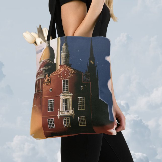 Vintage Boston, Massachusetts Paul Revere's Ride Tote Bag (Creator Uploaded)