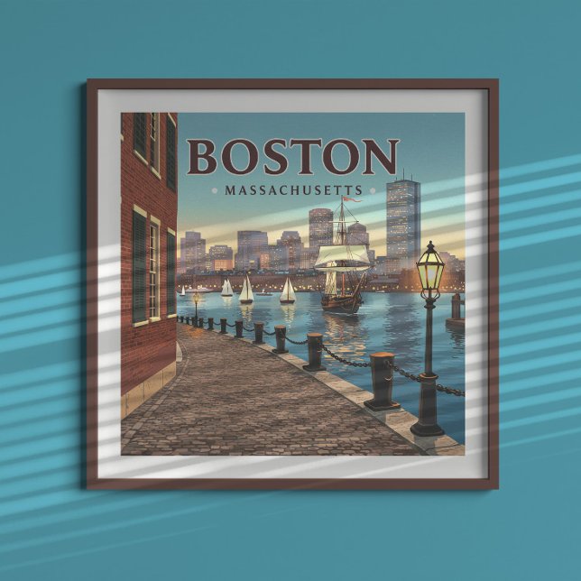 Vintage Boston Massachusetts Poster (Creator Uploaded)