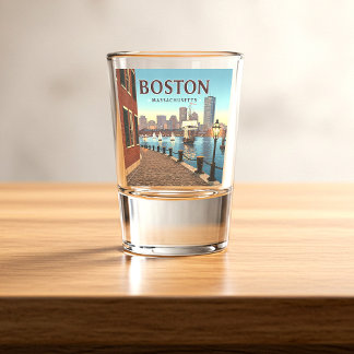 Vintage Boston Massachusetts Shot Glass