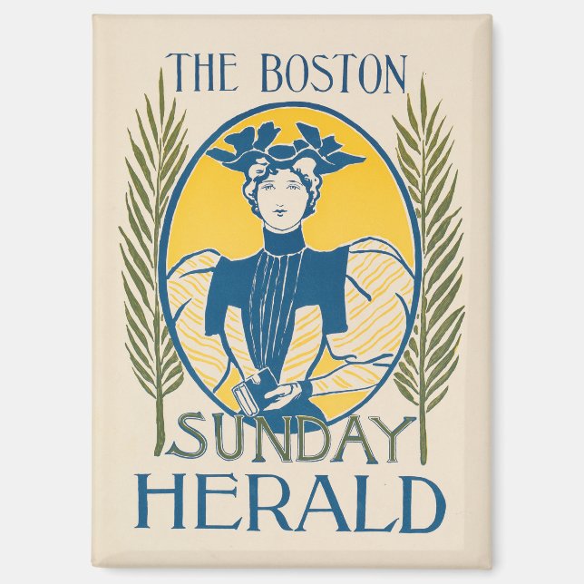 Vintage Boston Sunday Herald Magnet (Front)