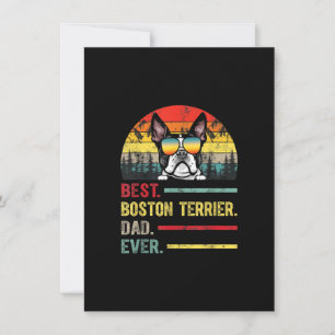 Vintage Boston Terrier Dog Lover Fathers Day Gifts Thank You Card
