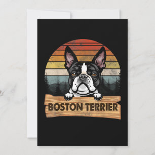 Vintage Boston Terrier Funny Retro Gift Dog Lover Announcement