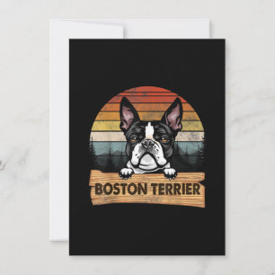 Vintage Boston Terrier Funny Retro Gift Dog Lover Thank You Card