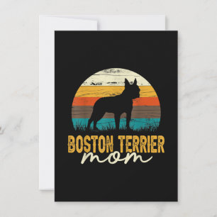 Vintage Boston Terrier Mum Dog Lover Mothers Day Thank You Card