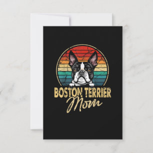 Vintage Boston Terrier Mum Funny Dog Lover Gifts RSVP Card