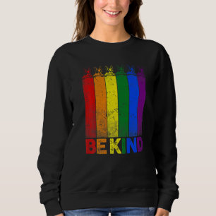 Vintage Boston Terrier Rainbow Flag Be Kind Lgbt P Sweatshirt