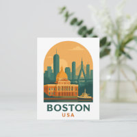 Vintage Boston USA Travel – Retro City Art