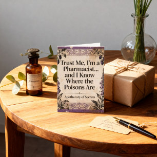 Vintage Botanical Apothecary Pharmacist Quote Card