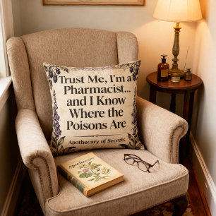 Vintage Botanical Apothecary Pharmacist Quote Cushion
