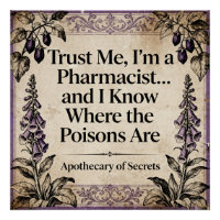 Vintage Botanical Apothecary Pharmacist Quote 
