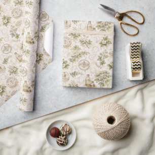 Vintage Botanical Apothecary Wrapping Paper