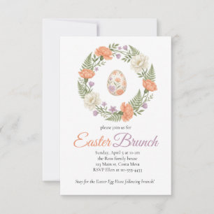 Vintage Botanical Apricot Floral Easter Invitation