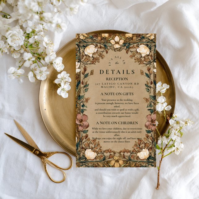 Vintage Botanical Autumn Wedding Enclosure Card (Creator Uploaded)