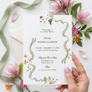 Vintage Botanical Baby Shower  Invitation