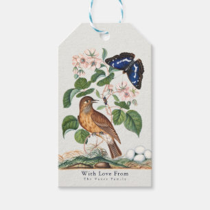 Vintage Botanical Bird Custom Holiday Wedding Gift Tags