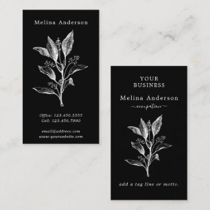 Vintage Botanical Black & White Business Card