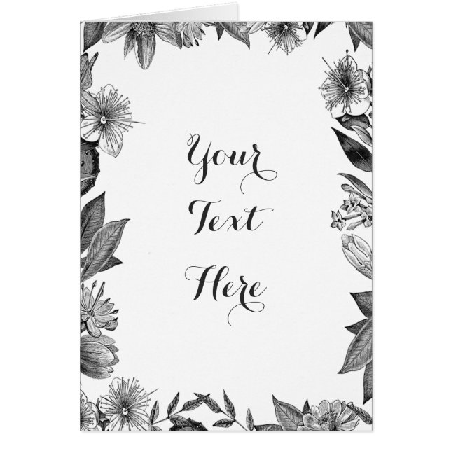 Vintage Botanical (BLANK) Card - Customisable (Front)