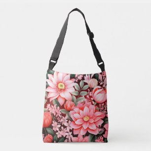 Vintage Botanical Blooming Flower Garden Crossbody Bag