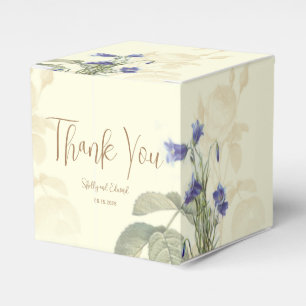 Vintage Botanical Blue and ivory Wedding Favour Box