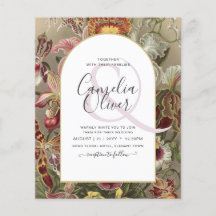 Vintage Botanical Burgundy Floral Wedding Invite