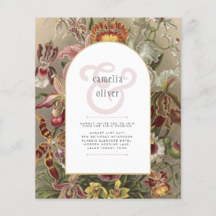 Vintage Botanical Burgundy Floral Wedding Invite Flyer