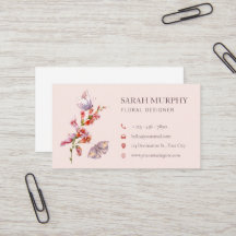 Vintage Botanical Butterfly Business Card