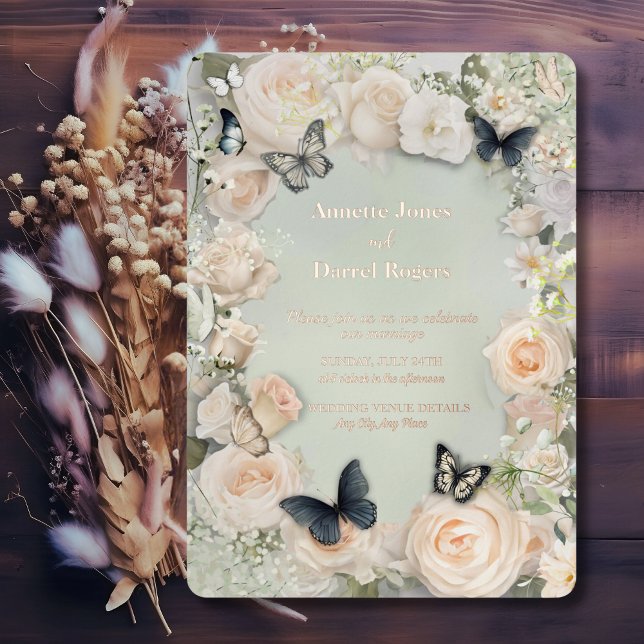Vintage Botanical Butterfly Sage Wedding (Creator Uploaded)