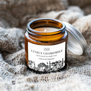 Vintage Botanical Candle or Bath Product Label