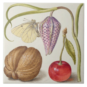 Vintage Botanical Ceramic Tile