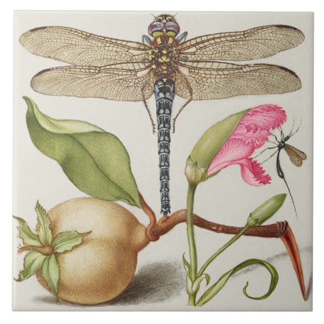 Vintage Botanical Ceramic Tile (Front)