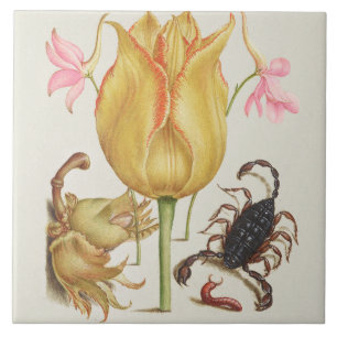 Vintage Botanical Ceramic Tile