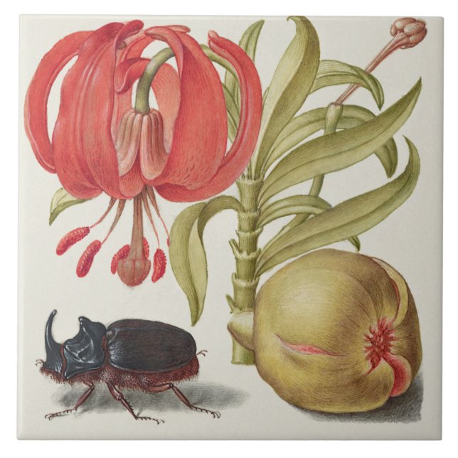 Vintage Botanical Ceramic Tile (Front)