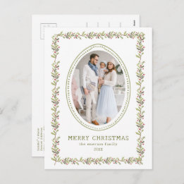 Vintage Botanical Christmas Postcard