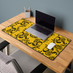 Vintage Botanical Citrus Fruit Print Desk Mat
