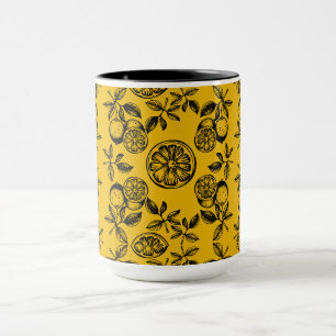 Vintage Botanical Citrus Fruit Print Mug
