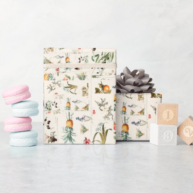 Vintage Botanical Collage  Wrapping Paper (Baby Shower)