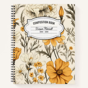 Vintage Botanical Composition Notebook