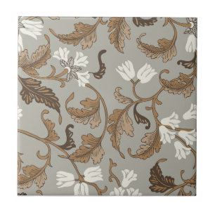 Vintage Botanical Elegance Ceramic Tile