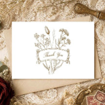 Vintage Botanical Elegance Thank You Card
