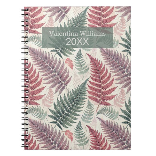 Vintage Botanical Fern Monogram Notebook (Front)