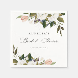 Vintage Botanical Floral Bridal Shower Napkin