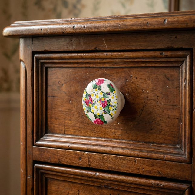 Vintage Botanical Floral Ceramic Knob (Creator Uploaded)