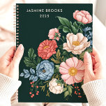 Vintage Botanical Floral Custom Name Planner<br><div class="desc">This stunning design features a vintage-inspired botanical arrangement with vibrant blooms in shades of pink, blue, and cream against a rich green background. Personalised with a custom name and the year 2025, it brings timeless elegance to everyday organisation. Perfect for nature lovers, gardeners, or anyone who appreciates classic floral art....</div>